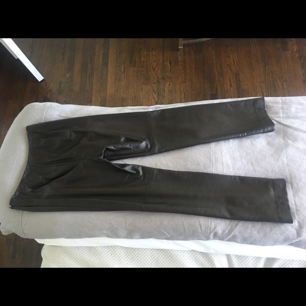 Dark chocolate leather pant